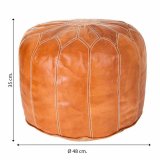 Puf Alexandra House Living Lys brun Lder 48 x 35 x 48 cm #26