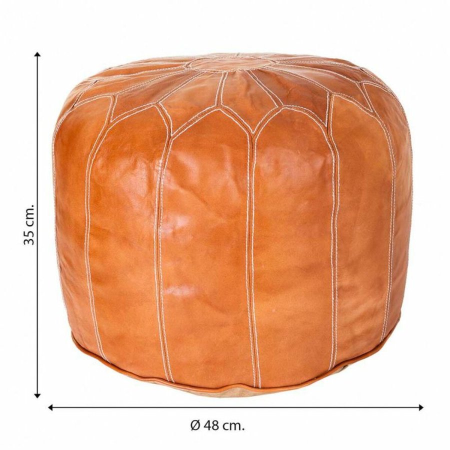 Puf Alexandra House Living Lys brun Lder 48 x 35 x 48 cm #26