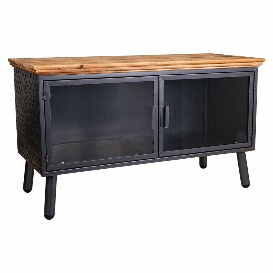 Supplerende mbler Alexandra House Living Brun Sort Gr Glas Jern Gran 42 x 55 x 94 cm #1