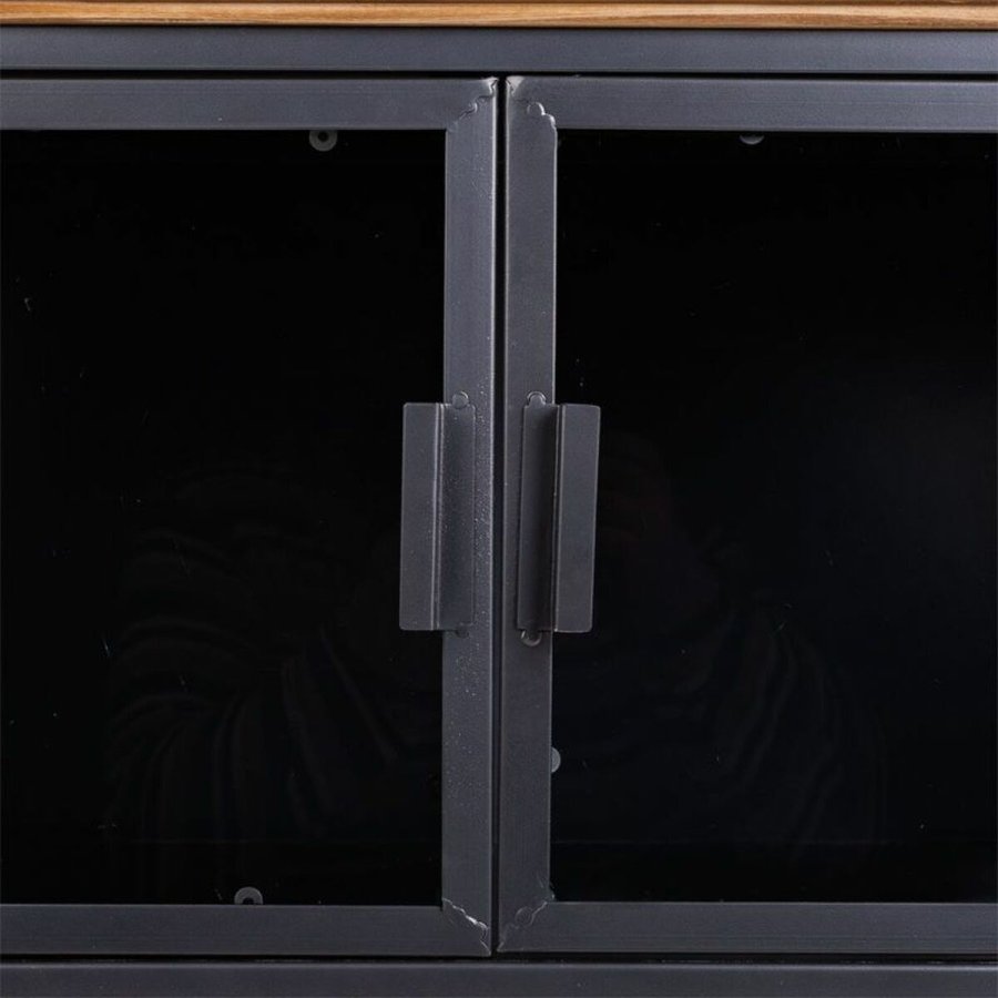Supplerende mbler Alexandra House Living Brun Sort Gr Glas Jern Gran 42 x 55 x 94 cm #7
