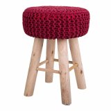 Taburet Alexandra House Living Bourgogne Bambus Svamp Tr MDF 32 x 44 x 32 cm #1