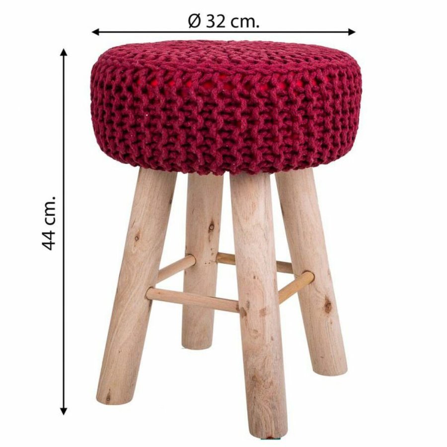 Taburet Alexandra House Living Bourgogne Bambus Svamp Tr MDF 32 x 44 x 32 cm #26