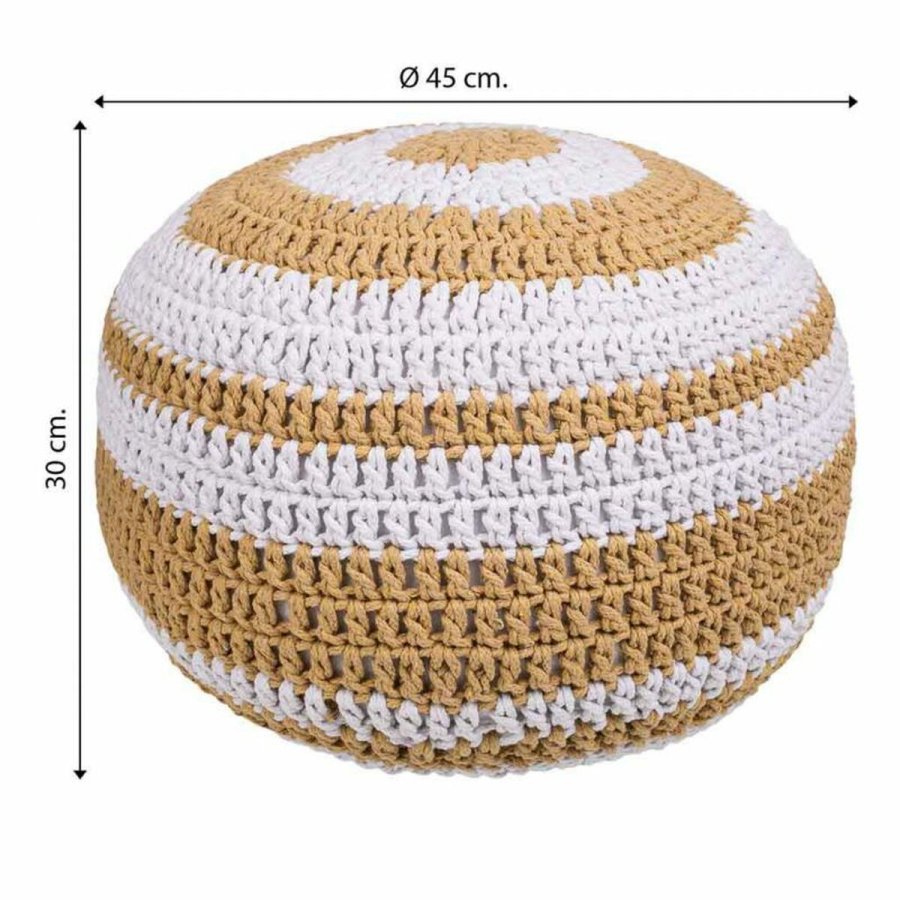 Puf Alexandra House Living Hvid Brun polystyren 45 x 30 x 45 cm #21