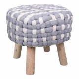 Taburet Alexandra House Living Hvid Gr Bambus Svamp Tr MDF 40 x 36 x 40 cm #1