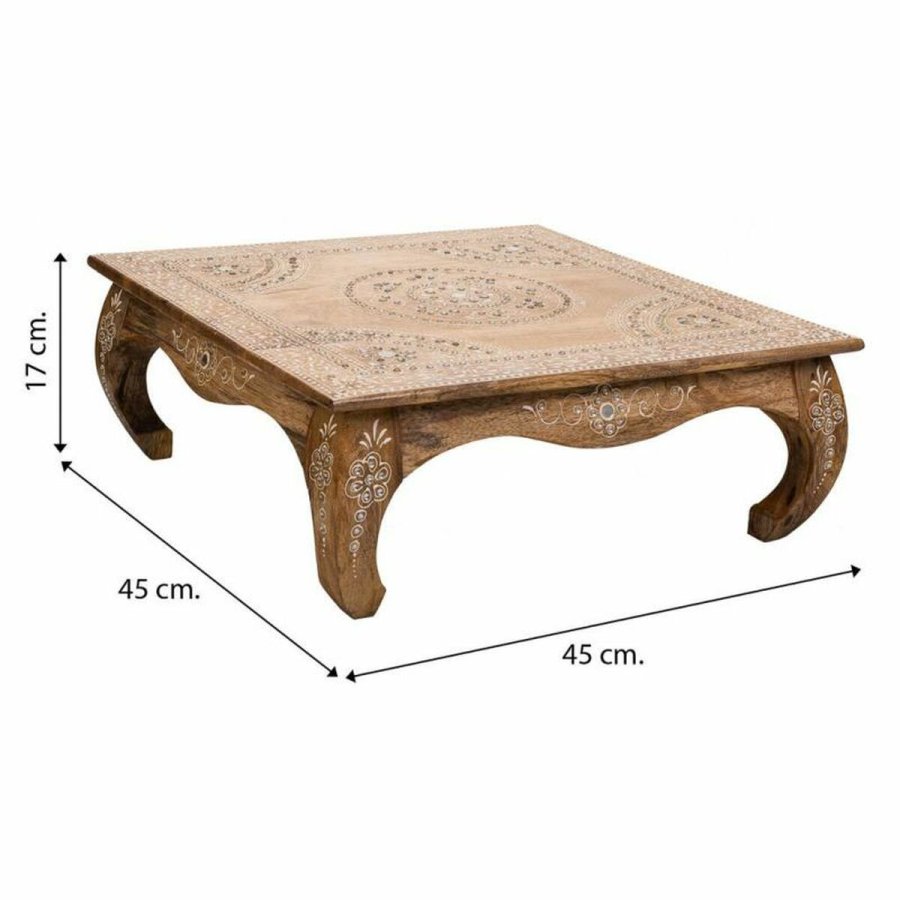 Sofabord Alexandra House Living Hvid Natur 45 x 17 x 45 cm #5