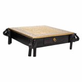 Sofabord Alexandra House Living Sort Gylden 44 x 15 x 44 cm #1