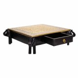 Sofabord Alexandra House Living Sort Gylden 44 x 15 x 44 cm #4