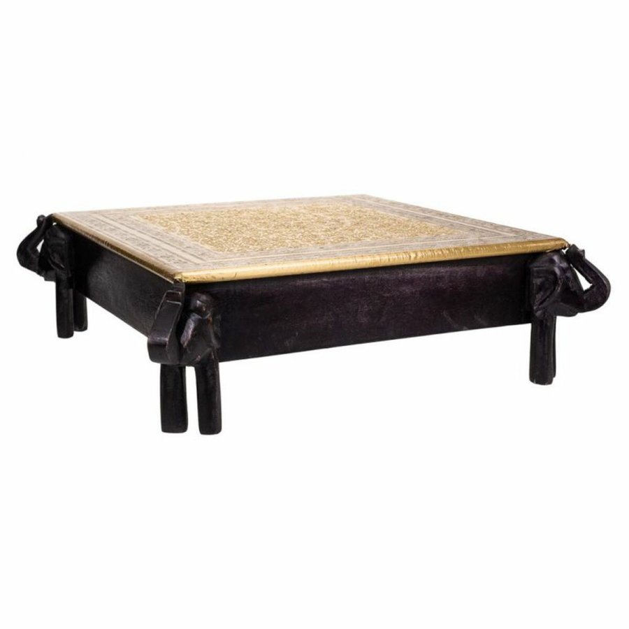 Sofabord Alexandra House Living Sort Gylden 44 x 15 x 44 cm #5