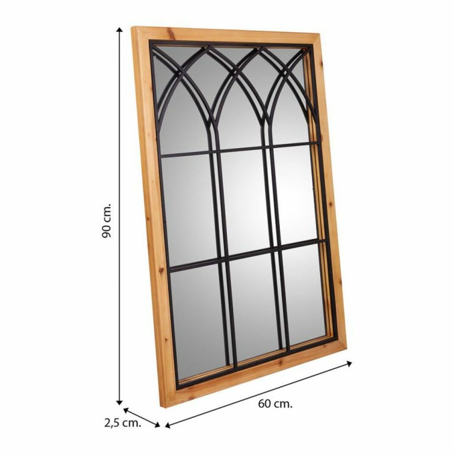 Vgspejl Alexandra House Living Sort 2 x 90 x 60 cm Rektangulr #31