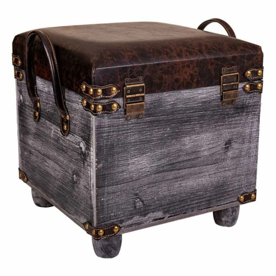 Taburet Alexandra House Living Brun Polyuretan Tr MDF 35 x 40 x 35 cm #16
