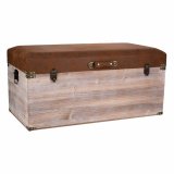 Bl kiste Alexandra House Living Brun Polyuretan Tr MDF 40 x 38 x 80 cm #1