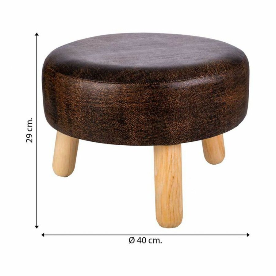 Taburet Alexandra House Living Brun Polyuretan Tr MDF 40 x 29 x 40 cm #21
