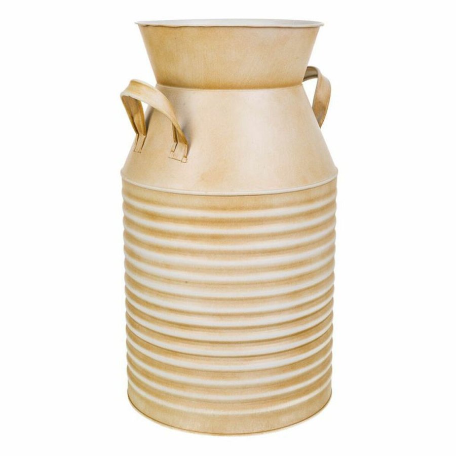 Dekorativ kande Alexandra House Living Hvid Beige Metal Mlkekande 22 x 39 x 25 cm #3