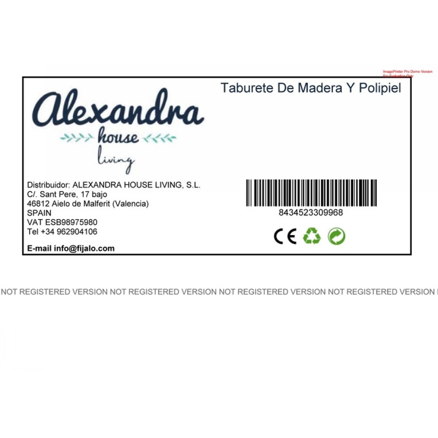 Taburet Alexandra House Living Gul Polyuretan Tr MDF 40 x 29 x 40 cm #6