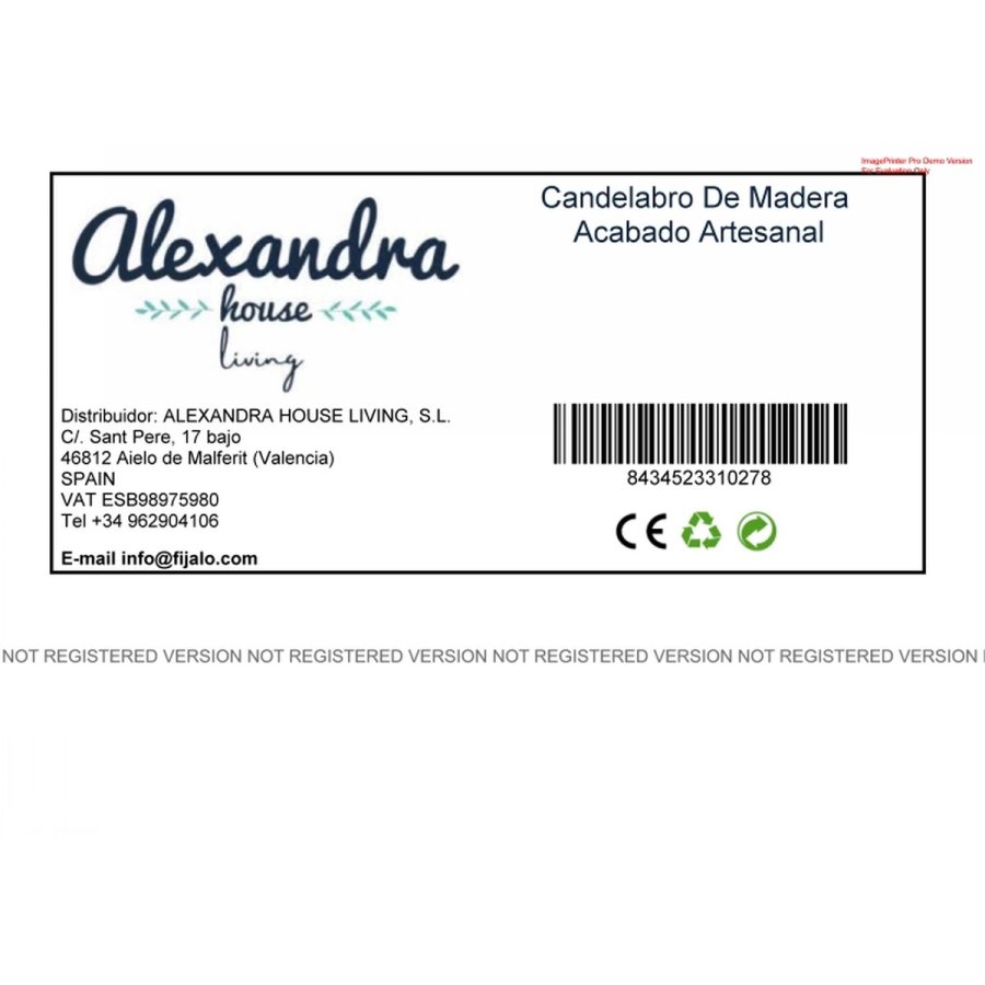 Lysestage Alexandra House Living Genbrugt Tr 19 x 17 x 23 cm #2