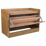 Stol Alexandra House Living Brun Natur Paulonia tr Tr MDF 38 x 53 x 80 cm Skostativ #16