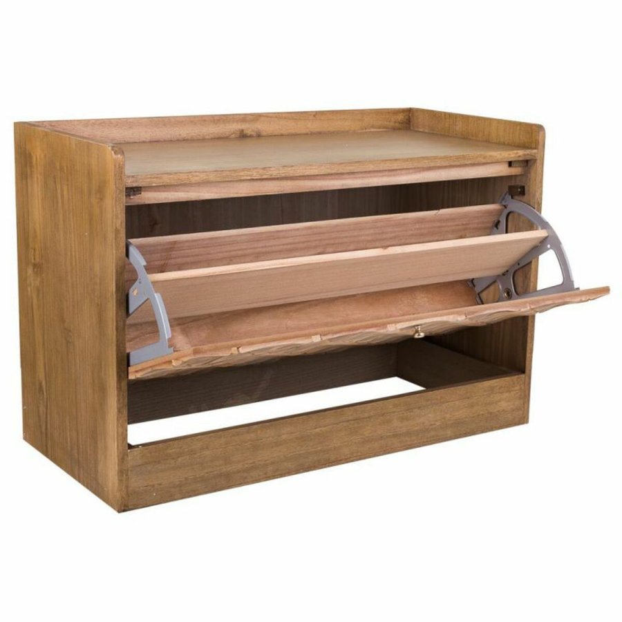 Stol Alexandra House Living Brun Natur Paulonia tr Tr MDF 38 x 53 x 80 cm Skostativ #16