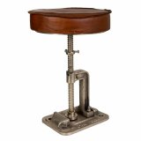 Taburet Alexandra House Living Brun Lder Tr Jern 36 x 50 x 36 cm #1