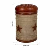 Taburet Alexandra House Living Kanvas Lder Jern 30 x 45 x 30 cm #21