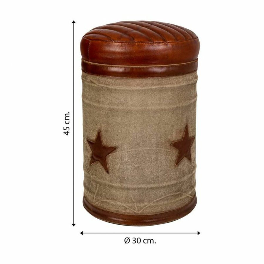 Taburet Alexandra House Living Kanvas Lder Jern 30 x 45 x 30 cm #21