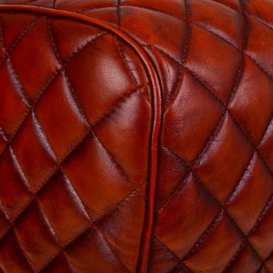 Taburet Alexandra House Living Brun Lder Mangotr 51 x 30 x 41 cm #26