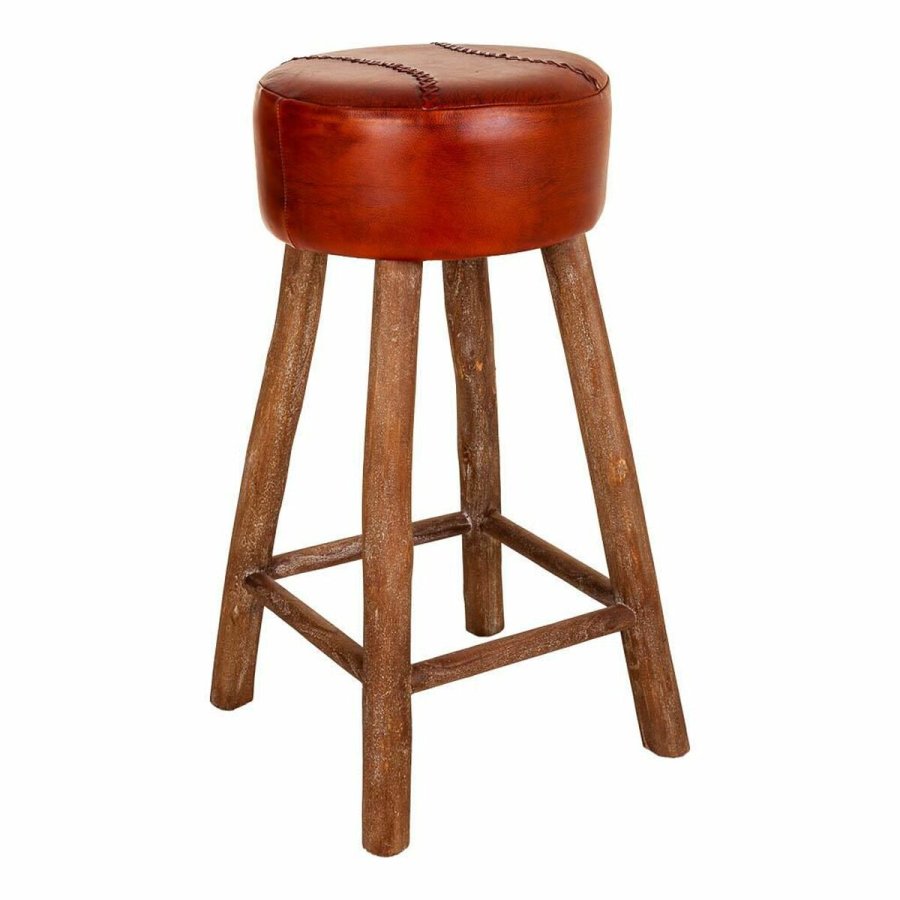 Taburet Alexandra House Living Brun Lder Mangotr 78 x 41 x 41 cm #1