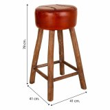 Taburet Alexandra House Living Brun Lder Mangotr 78 x 41 x 41 cm #26