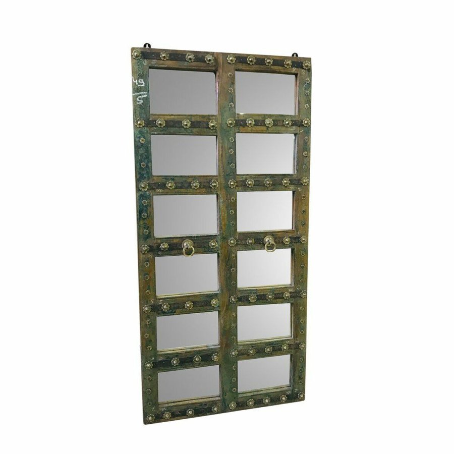 Spejl Alexandra House Living Grn Genbrugt Tr ldet overflade 4 x 179 x 87 cm #1