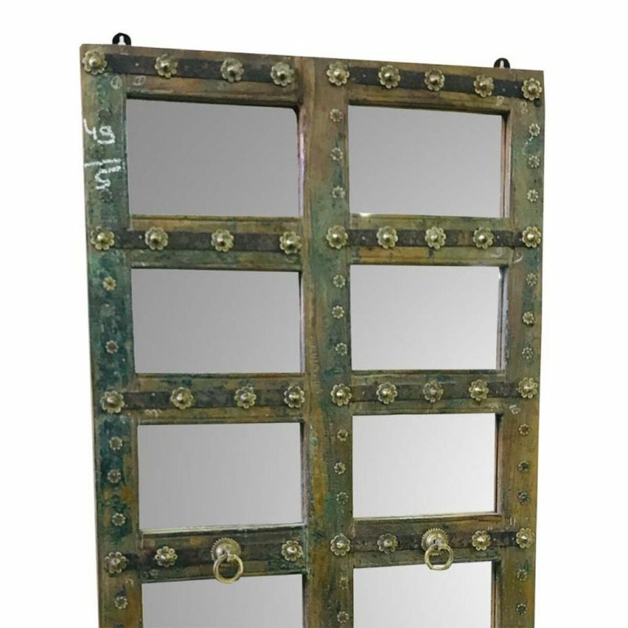 Spejl Alexandra House Living Grn Genbrugt Tr ldet overflade 4 x 179 x 87 cm #6