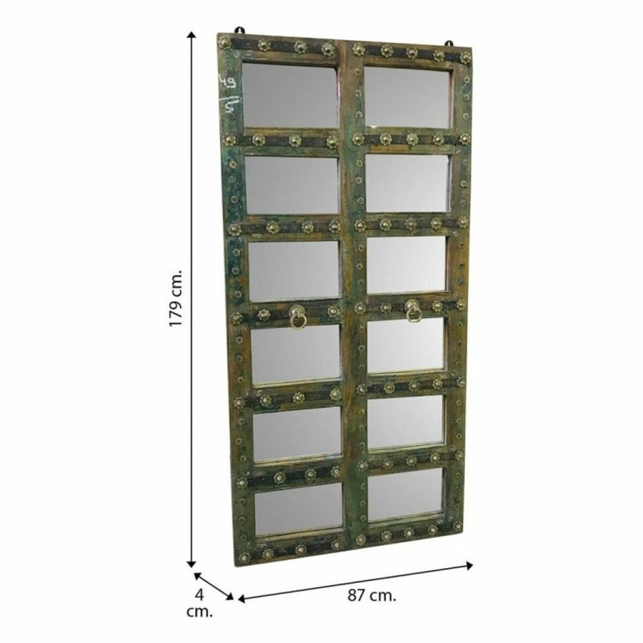 Spejl Alexandra House Living Grn Genbrugt Tr ldet overflade 4 x 179 x 87 cm #16
