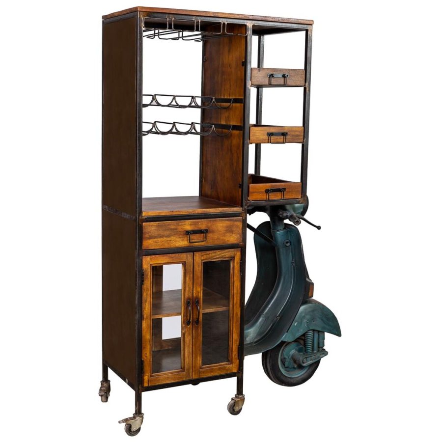 Hylder Alexandra House Living Metal Mangotr 67 x 194 x 140 cm Flaskereol Motorcykel #1
