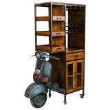 Hylder Alexandra House Living Metal Mangotr 67 x 194 x 140 cm Flaskereol Motorcykel #2