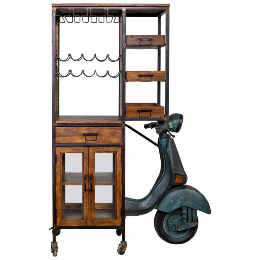 Hylder Alexandra House Living Metal Mangotr 67 x 194 x 140 cm Flaskereol Motorcykel #4