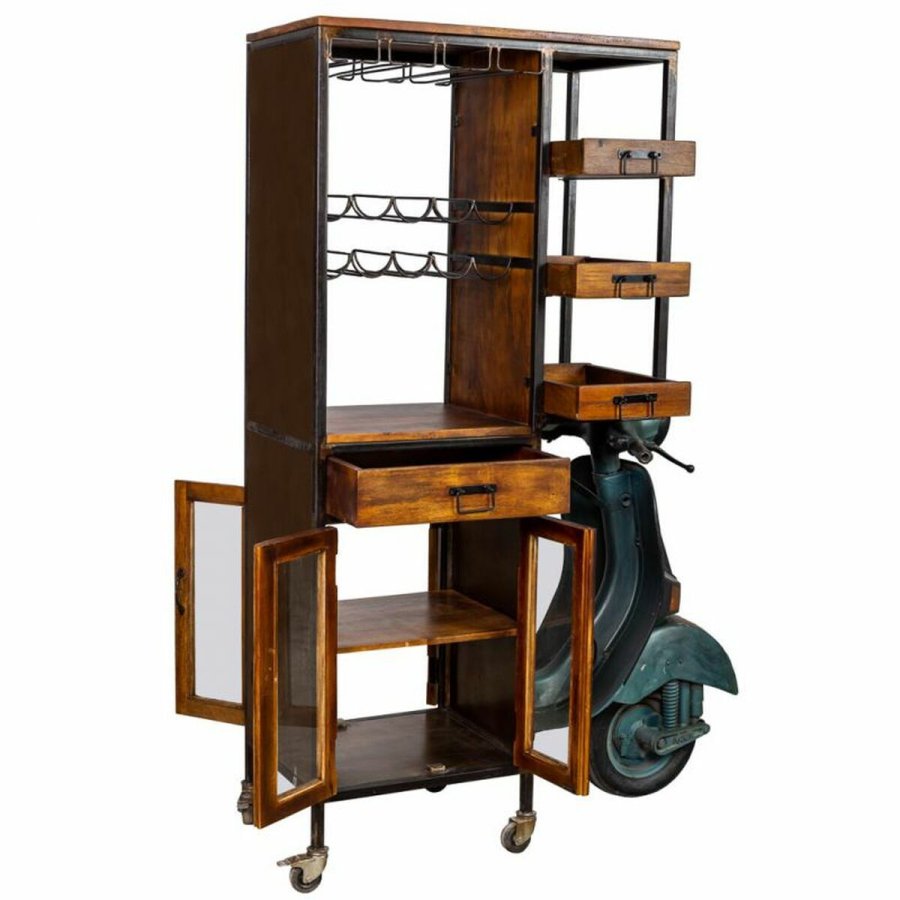 Hylder Alexandra House Living Metal Mangotr 67 x 194 x 140 cm Flaskereol Motorcykel #5