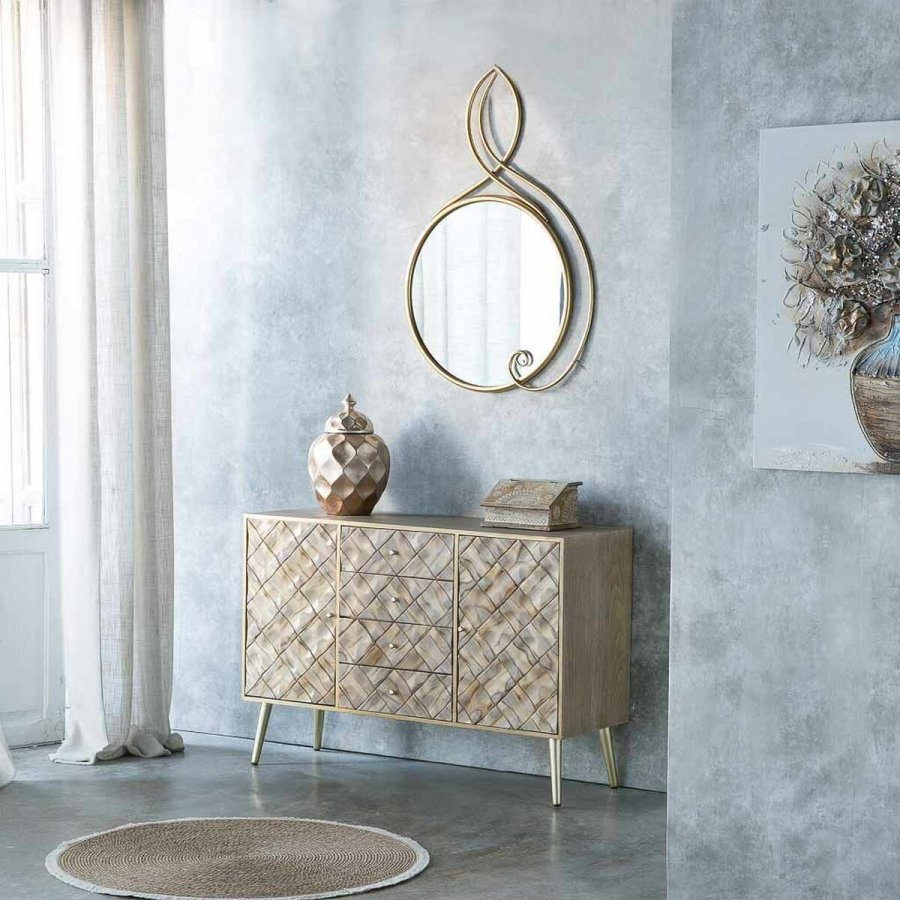 Vgspejl Alexandra House Living Gylden 101 x 4 x 68 cm Cirkler #6