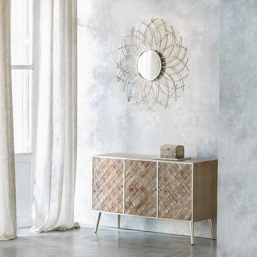 Vgspejl Alexandra House Living Gylden 3 x 89 x 89 cm Cirkler #13