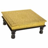 Sofabord Alexandra House Living Gylden Aluminium Tr MDF 38 x 12 x 38 cm #1