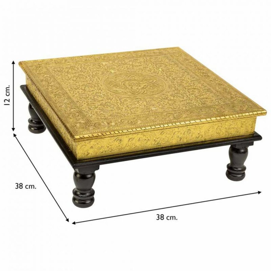 Sofabord Alexandra House Living Gylden Aluminium Tr MDF 38 x 12 x 38 cm #5