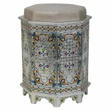 Taburet Alexandra House Living Bl Aluminium Tr MDF 11 x 42 x 38 cm #1