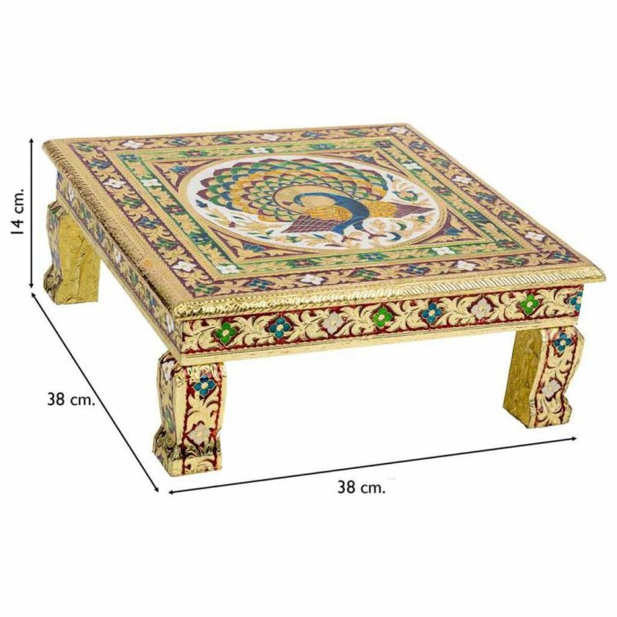 Sofabord Alexandra House Living Gylden Aluminium Tr MDF 38 x 14 x 38 cm #5