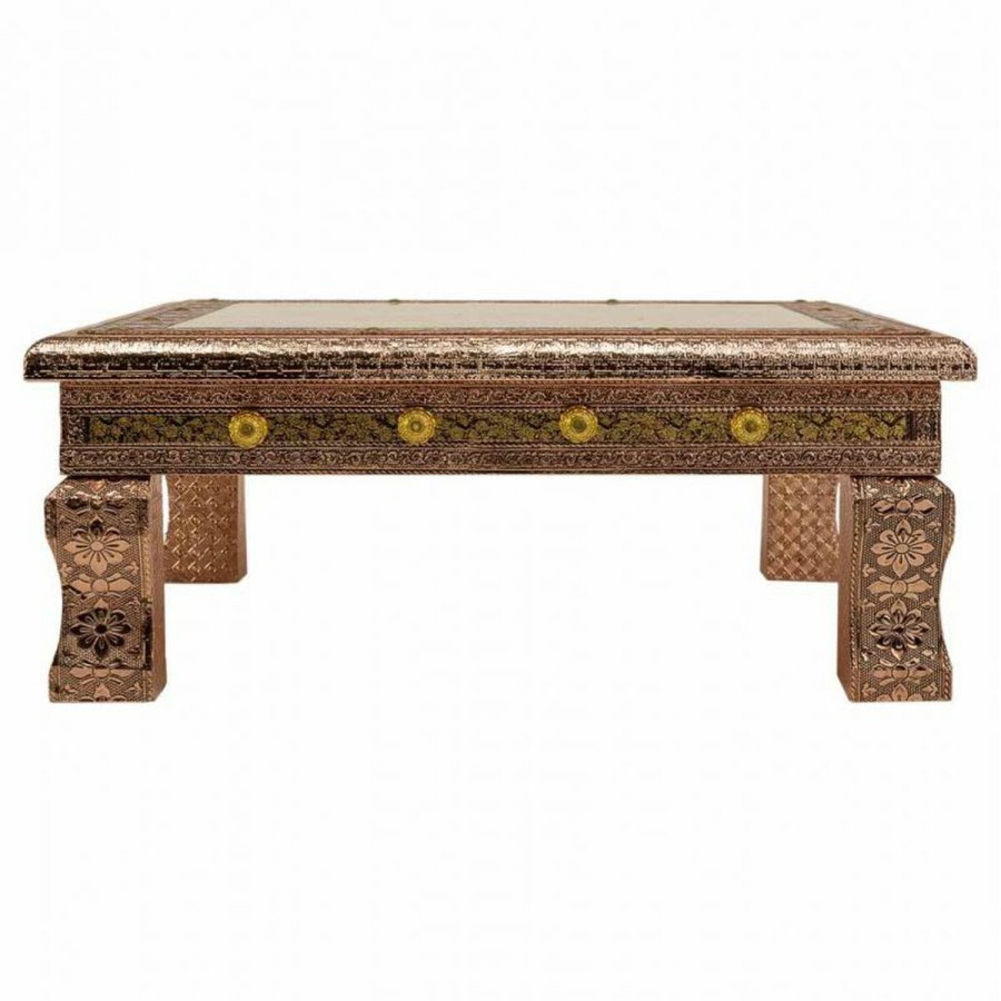 Sofabord Alexandra House Living Kobber Aluminium Tr MDF 38 x 14 x 38 cm #4