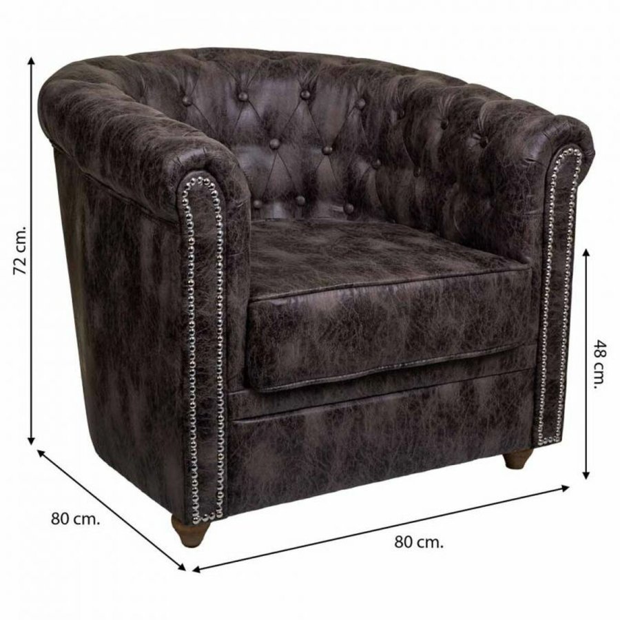 Lnestol Alexandra House Living Brun 80 x 72 x 80 cm Betrk #6