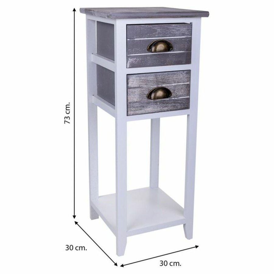 Natbord Alexandra House Living Hvid 30 x 73 x 30 cm #19