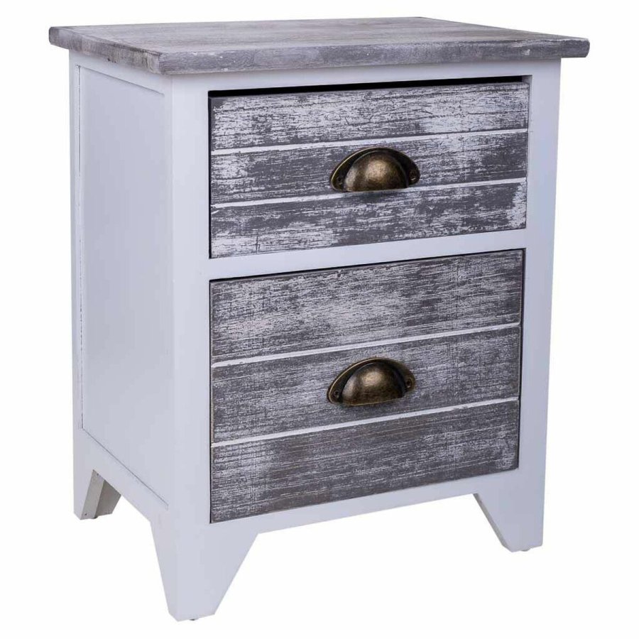 Natbord Alexandra House Living Hvid 28 x 45 x 38 cm #1