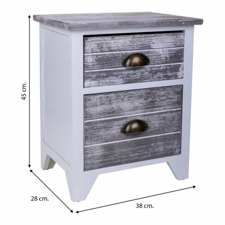 Natbord Alexandra House Living Hvid 28 x 45 x 38 cm #19