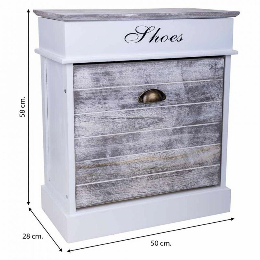 Skostativ Alexandra House Living Hvid 28 x 58 x 50 cm 1 skuffe #19