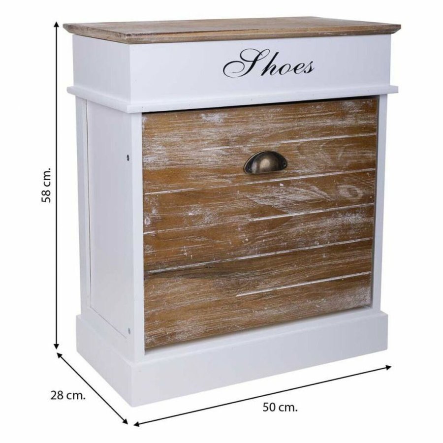 Skostativ Alexandra House Living Hvid 28 x 58 x 50 cm 1 skuffe #19