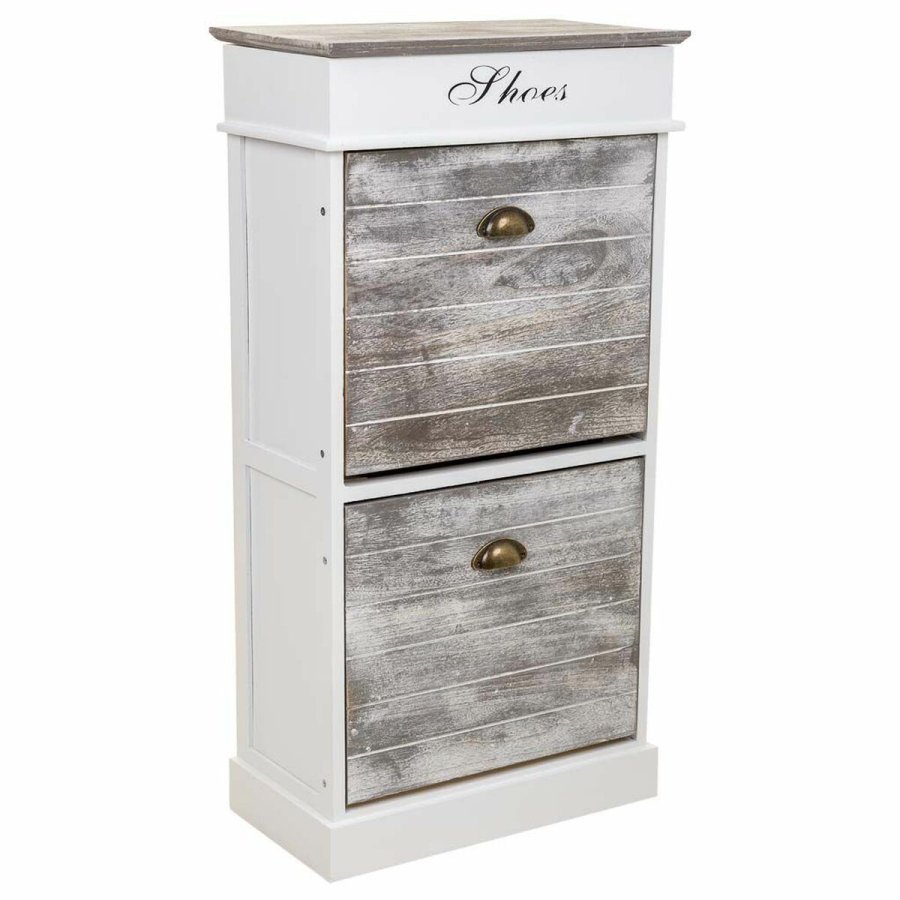 Skostativ Alexandra House Living Hvid 28 x 98 x 50 cm 2 skuffer #1