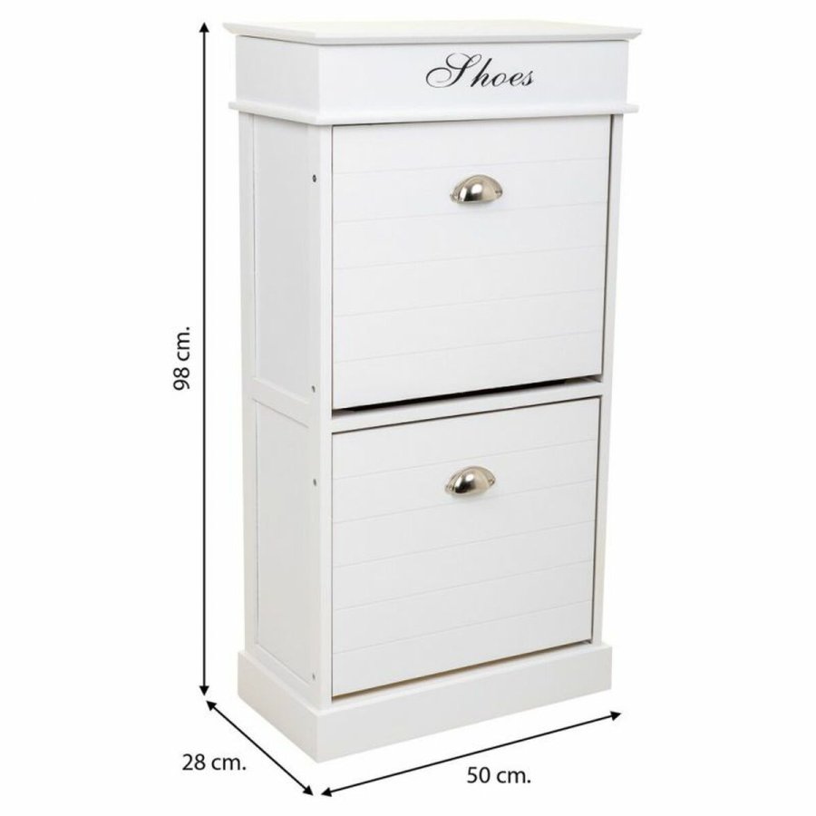 Skostativ Alexandra House Living Hvid 28 x 98 x 50 cm 2 skuffer #19