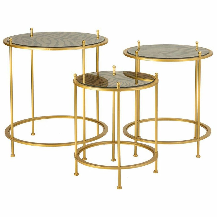 St med 3 borde Alexandra House Living Guld 53 x 60 x 53 cm #1